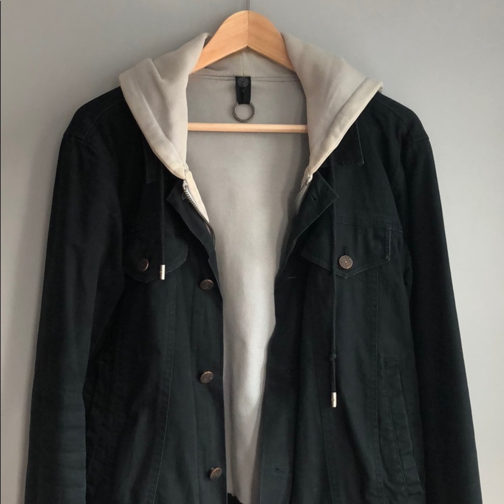 The Smooth Company Black Hooded Denim Jacket